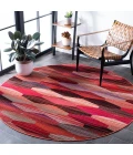 Safavieh Montage  Red / Fuchsia MTG301 6 ft. 7 in. X 6 ft. 7 in. Round Rug