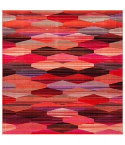 Safavieh Montage  Red / Fuchsia MTG301 6 ft. 7 in. X 6 ft. 7 in. Square Rug