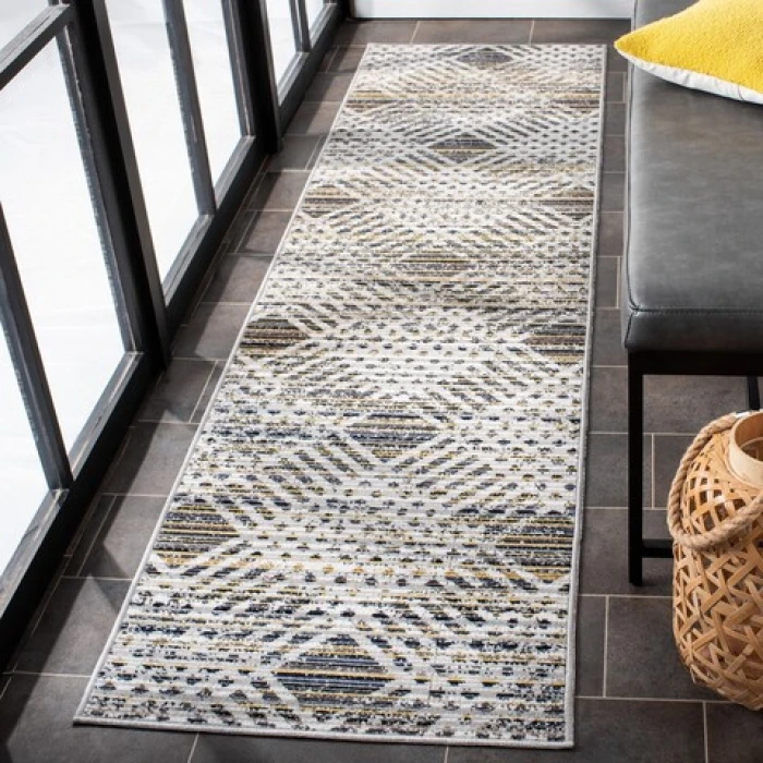 Safavieh Montage  Dark Grey / Grey MTG341 2 ft. 3 in. X 8 ft. Runner Rug