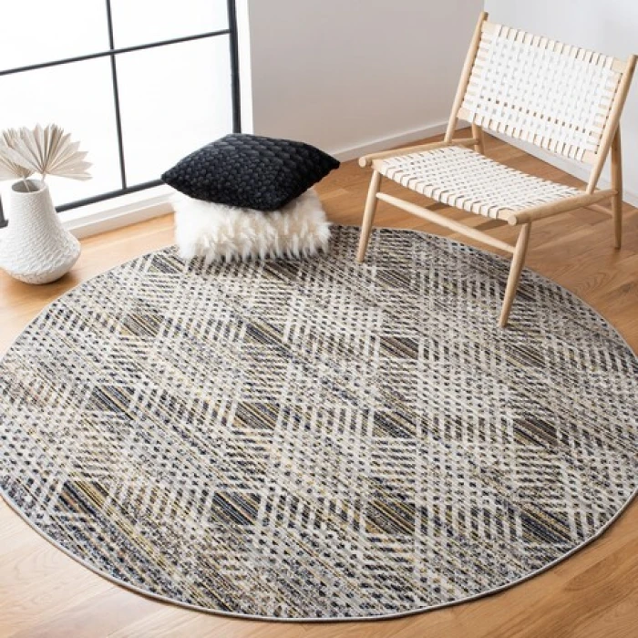 Safavieh Montage  Dark Grey / Grey MTG341 6 ft. 7 in. X 6 ft. 7 in. Round Rug