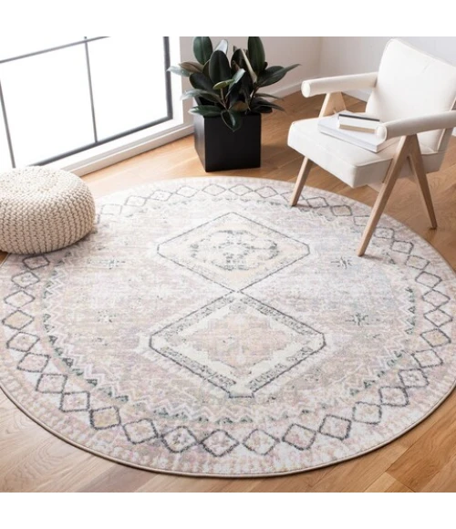 Safavieh Montage  Grey / Ivory MTG391 6 ft. 7 in. X 6 ft. 7 in. Round Rug