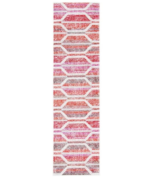 Safavieh Montage  Red / Ivory MTG481 2 ft. 3 in. X 8 ft. Runner Rug