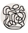 Safavieh Norway Ivory / Black NOR202 6 ft. 7 in. X 6 ft. 7 in. Round Rug