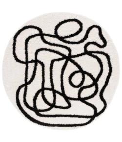 Safavieh Norway Ivory / Black NOR202 3 ft. X 3 ft. Round Rug