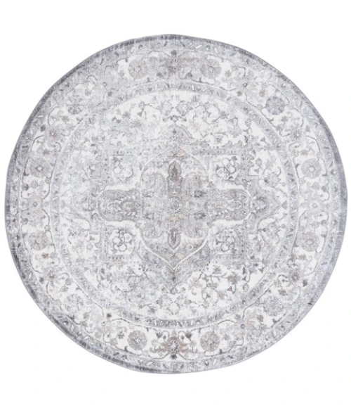 Safavieh Opal Grey / Ivory OAL468 6 ft. 7 in. X 6 ft. 7 in. Round Rug