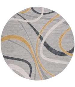 Safavieh Odyssey Grey / Gold Ivory ODY812 6 ft. 7 in. X 6 ft. 7 in. Round Rug