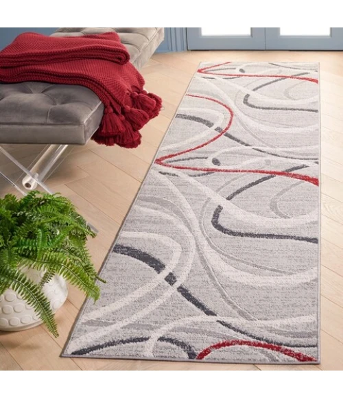 Safavieh Odyssey Grey / Red Ivory ODY812 2 ft. 2 in. X 8 ft. Runner Rug