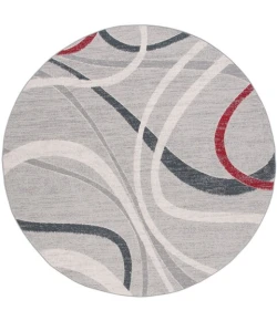 Safavieh Odyssey Grey / Red Ivory ODY812 6 ft. 7 in. X 6 ft. 7 in. Round Rug