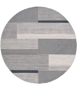 Safavieh Odyssey Grey / Black Ivory ODY816 6 ft. 7 in. X 6 ft. 7 in. Round Rug
