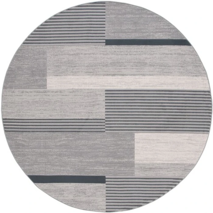 Safavieh Odyssey Grey / Black Ivory ODY816 6 ft. 7 in. X 6 ft. 7 in. Round Rug