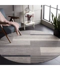 Safavieh Odyssey Grey / Black Ivory ODY816 6 ft. 7 in. X 6 ft. 7 in. Round Rug
