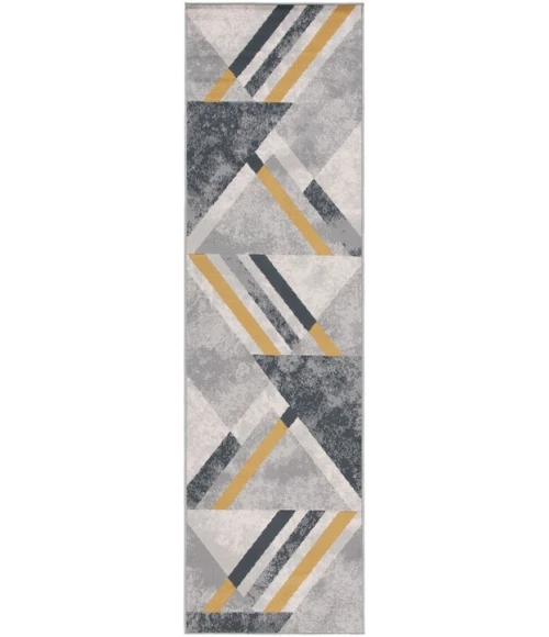 Safavieh Odyssey Grey / Gold Black ODY820 2 ft. 2 in. X 8 ft. Runner Rug