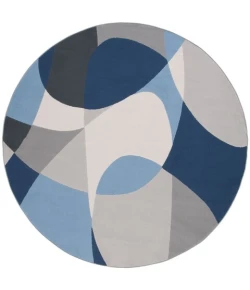 Safavieh Odyssey Grey / Blue Navy ODY824 6 ft. 7 in. X 6 ft. 7 in. Round Rug