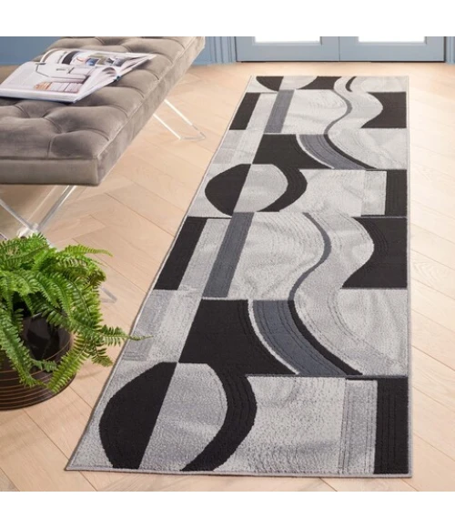 Safavieh Odyssey Ivory / Grey Black ODY826 2 ft. 2 in. X 8 ft. Runner Rug