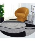 Safavieh Odyssey Ivory / Grey Black ODY826 6 ft. 7 in. X 6 ft. 7 in. Round Rug
