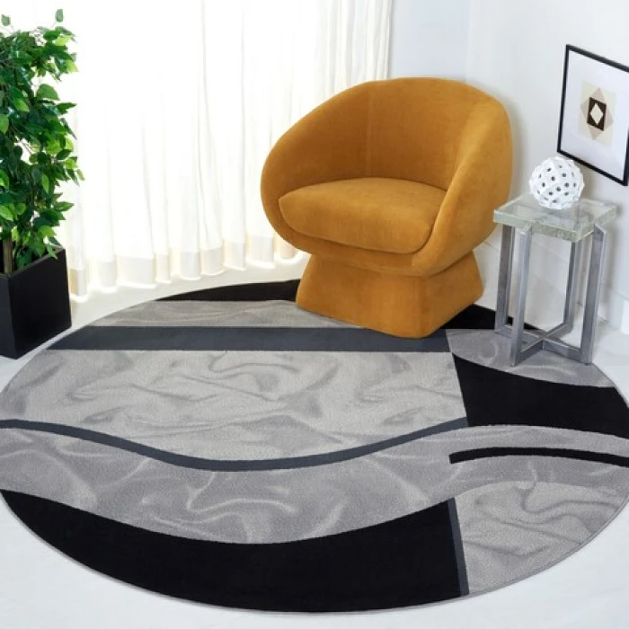 Safavieh Odyssey Ivory / Grey Black ODY826 6 ft. 7 in. X 6 ft. 7 in. Round Rug