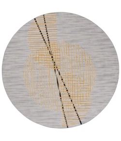 Safavieh Odyssey Grey / Gold ODY830 6 ft. 7 in. X 6 ft. 7 in. Round Rug