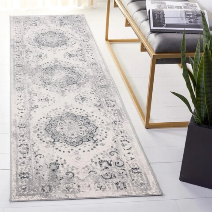 Safavieh Odyssey Grey / Ivory ODY856 2 ft. 2 in. X 8 ft. Runner Rug