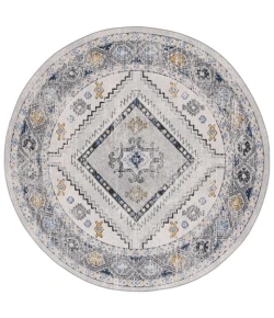 Safavieh Odyssey Grey / Blue Gold ODY858 6 ft. 7 in. X 6 ft. 7 in. Round Rug