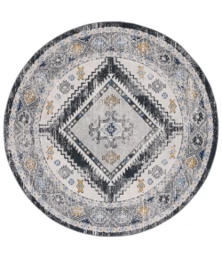 Safavieh Odyssey Dark Grey / Blue Gold ODY858 6 ft. 7 in. X 6 ft. 7 in. Round Rug