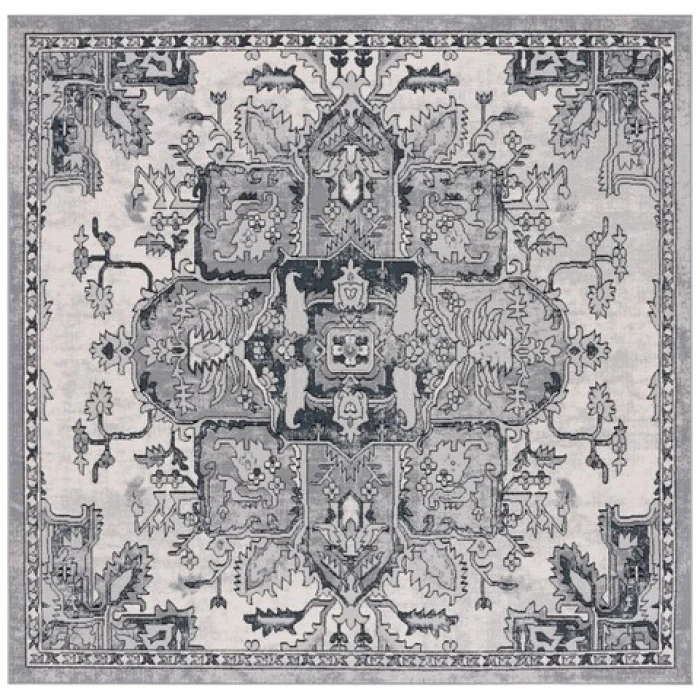 Safavieh Odyssey Grey / Dark Grey ODY860 6 ft. 7 in. X 6 ft. 7 in. Square Rug