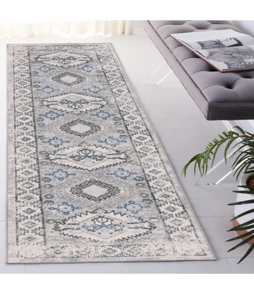 Safavieh Odyssey Grey / Light Blue ODY864 2 ft. 2 in. X 8 ft. Runner Rug
