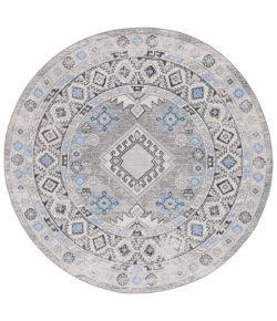 Safavieh Odyssey Grey / Light Blue ODY864 6 ft. 7 in. X 6 ft. 7 in. Round Rug