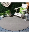 Safavieh Outdoor Micro-Loop Grey OMP101 6 ft. X 6 ft. Round Rug