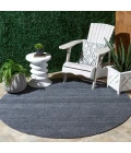 Safavieh Outdoor Micro-Loop Dark Grey OMP101 6 ft. X 6 ft. Round Rug