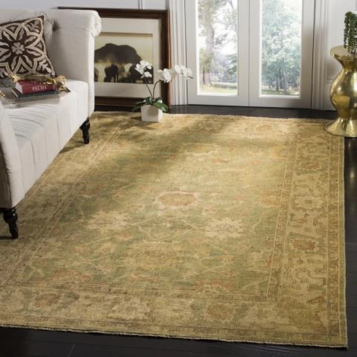 Safavieh Oushak Green / Beige OSH115 4 ft. X 6 ft. Rectangle Rug