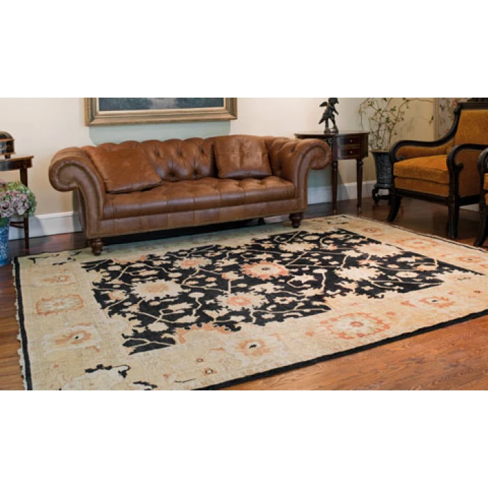 Safavieh Oushak Black / Light Gold OSH115 3 ft. X 10 ft. Runner Rug