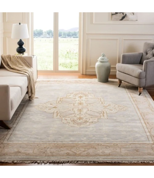 Safavieh Oushak Light Blue / Brown OSH233 8 ft. X 10 ft. Rectangle Rug