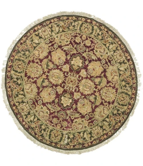 Safavieh Old World Burgundy / Green OW115 4 ft. X 4 ft. Round Rug
