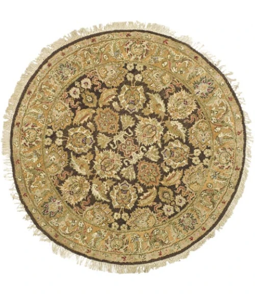 Safavieh Old World Dark Brown / Gold OW115 4 ft. X 4 ft. Round Rug