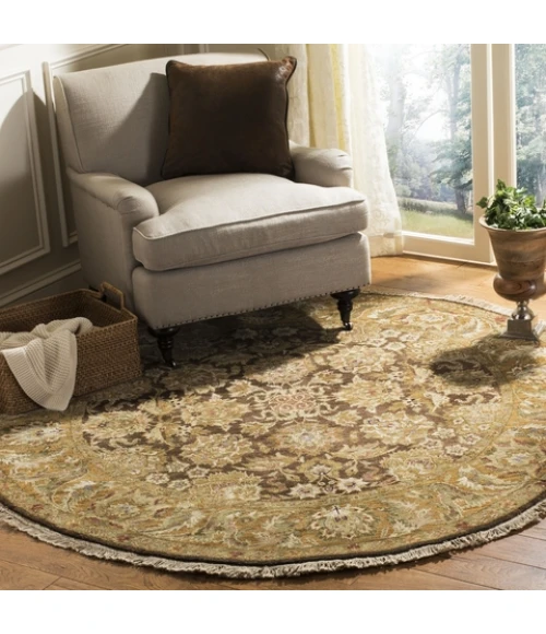 Safavieh Old World Dark Brown / Gold OW115 4 ft. X 4 ft. Round Rug