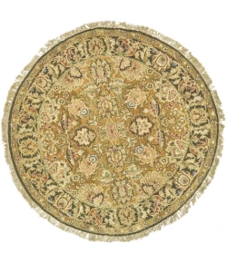 Safavieh Old World Gold / Green OW115 6 ft. X 6 ft. Round Rug