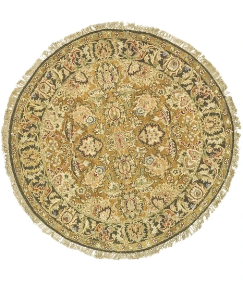 Safavieh Old World Gold / Green OW115 6 ft. X 6 ft. Round Rug