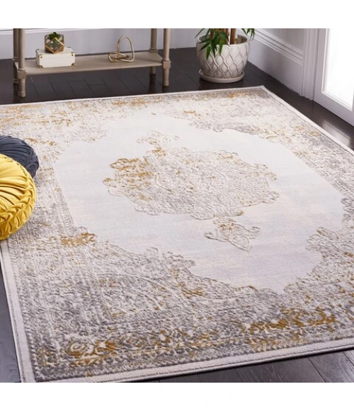 Safavieh Palma Beige / Light Grey PAM312 6 ft. 7 in. X 6 ft. 7 in. Square Rug