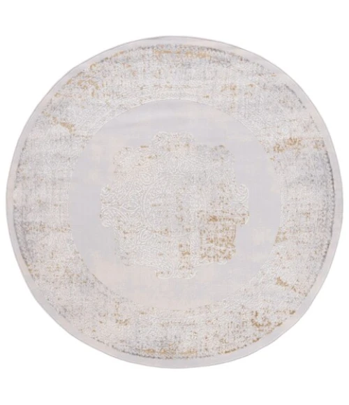 Safavieh Palma Beige / Light Grey PAM312 6 ft. 7 in. X 6 ft. 7 in. Round Rug