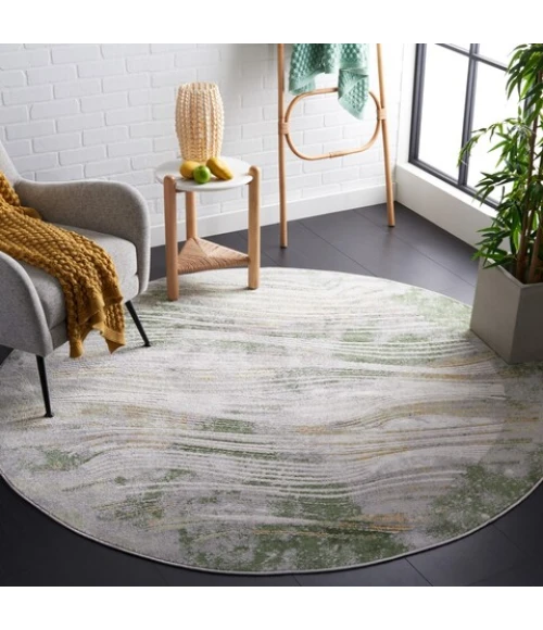Safavieh Palma Beige / Green PAM316 6 ft. 7 in. X 6 ft. 7 in. Round Rug