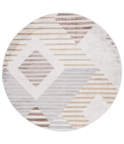 Safavieh Palma Beige / Brown PAM334 6 ft. 7 in. X 6 ft. 7 in. Round Rug