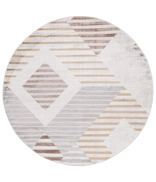 Safavieh Palma Beige / Brown PAM334 6 ft. 7 in. X 6 ft. 7 in. Round Rug