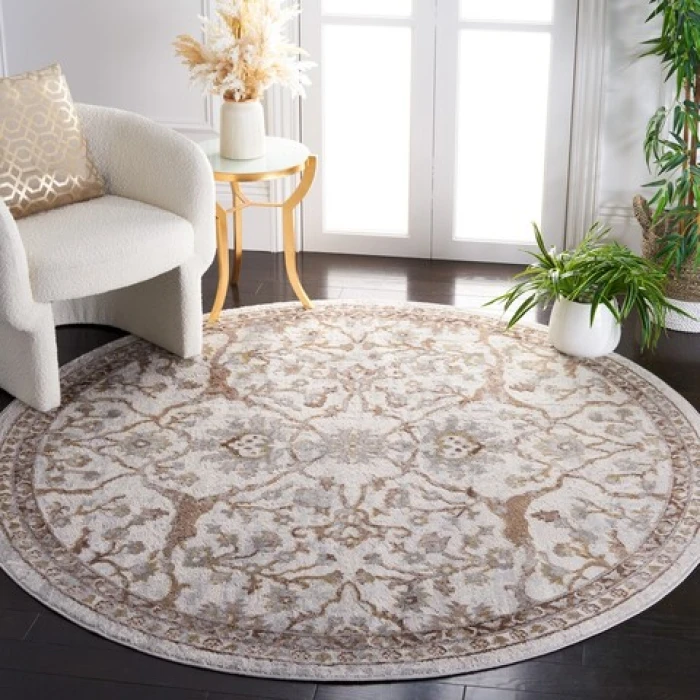 Safavieh Palma Beige / Brown PAM336 6 ft. 7 in. X 6 ft. 7 in. Round Rug