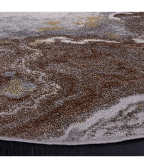 Safavieh Palma Beige / Brown PAM348 6 ft. 7 in. X 6 ft. 7 in. Round Rug