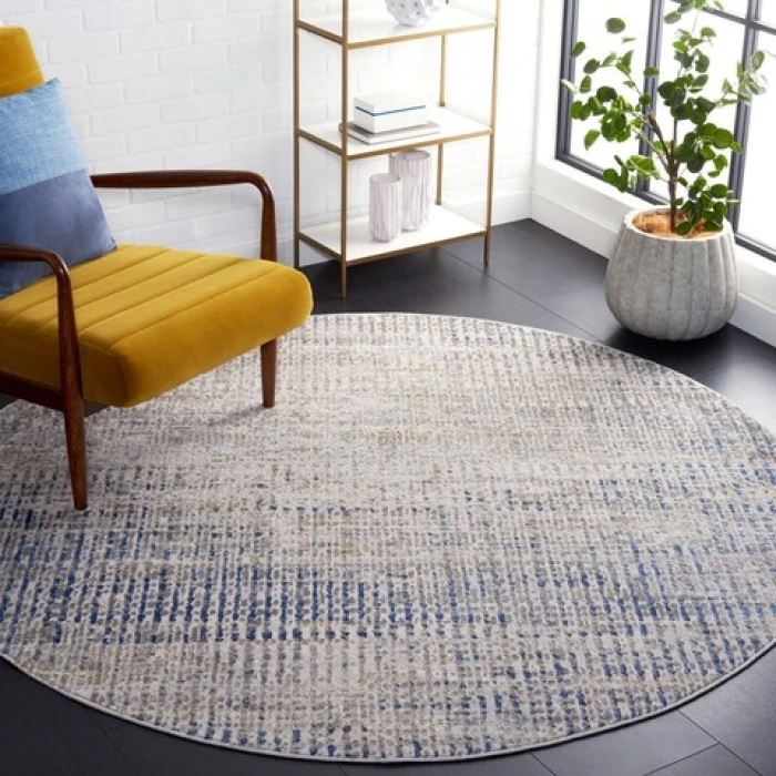 Safavieh Palma Beige / Blue PAM356 6 ft. 7 in. X 6 ft. 7 in. Round Rug