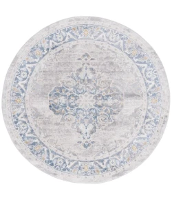 Safavieh Palma Grey / Blue PAM362 6 ft. 7 in. X 6 ft. 7 in. Round Rug