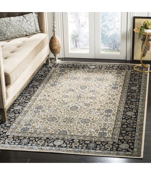 Safavieh Persian Garden Ivory / Navy PEG606 8 ft. X 10 ft. 2 in. Rectangle Rug