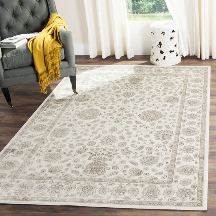 Safavieh Persian Garden Silver / Cream PEG610 5 ft. 3 in. X 7 ft. 3 in. Rectangle Rug