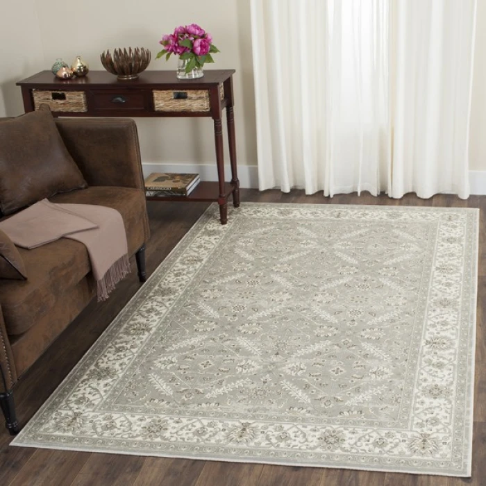 Safavieh Persian Garden Silver / Ivory PEG612 4 ft. X 5 ft. 3 in. Rectangle Rug