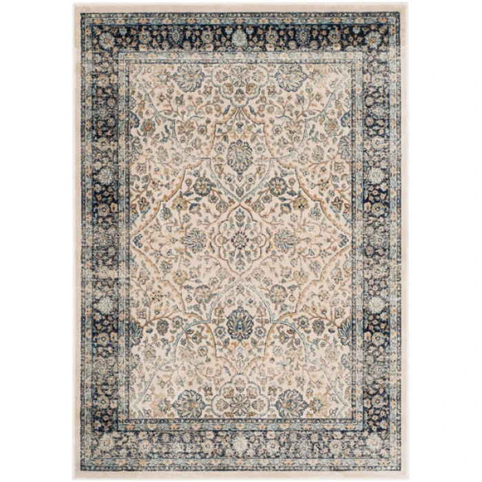 Safavieh Persian Garden Vintage Ivory / Navy PGV606 4 ft. X 5 ft. 7 in. Rectangle Rug